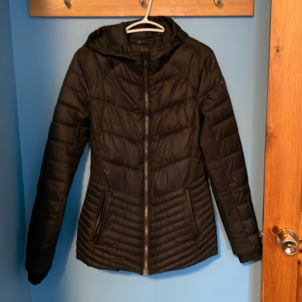 Soft down coat. Black size small